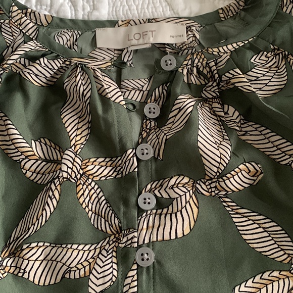 Loft Ribbon Bubble Sleeve Henley Top - Picture 7 of 11